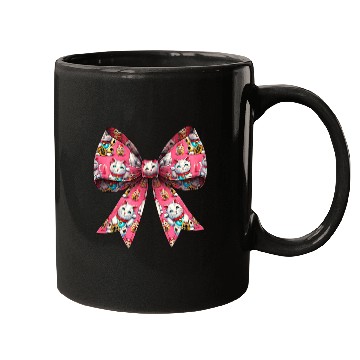 Discover Coquette Bow Maneki Neko Japanese Cat Lucky Pink Mugs