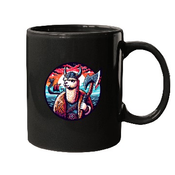 Discover Viking Llama Adventure at Sea Mugs