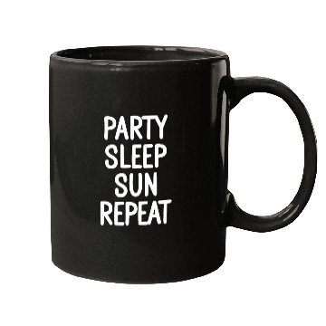Discover Party Sleep Sun Repeat – Summer Lifestyle Mugs