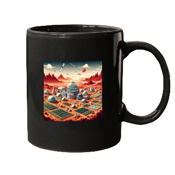 Discover Town on Mars Mugs
