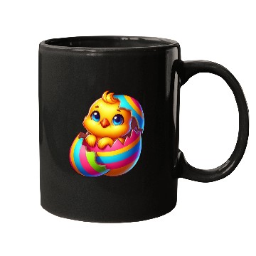 Discover Cute Chick Cartoon Colorful Easter Egg Hatching Mugs