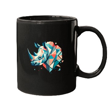 Discover Abstract Rhinoceros - Geometric Strength Mugs