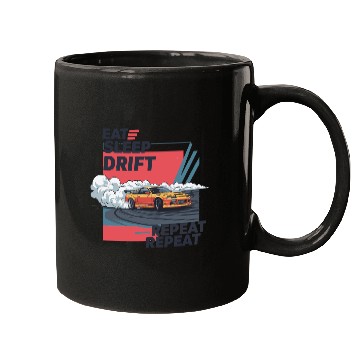 Discover Eat Sleep Drift Repeat Mugs – Neon JDM Car Raci