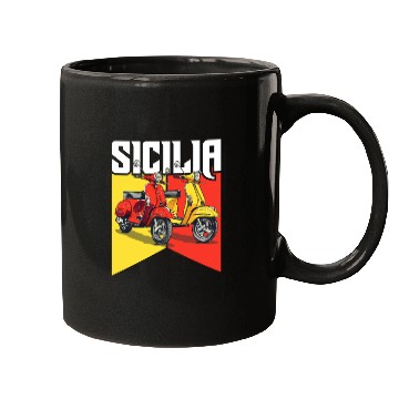 Discover Sicilia Flag Mugs - Sicilian Scooters Sicily
