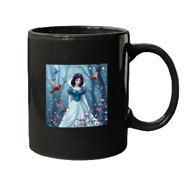 Discover Snow White fantasy with birds. Mugs
