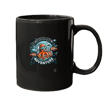 Discover Diving Into Adventure – Octopus Diver Mugs
