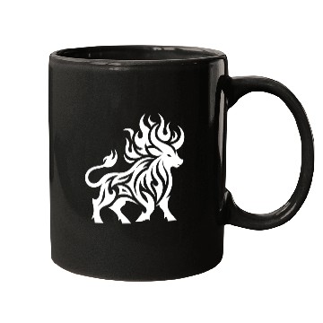 Discover Elegant Wild Burning Bull Tattoo Style Mugs