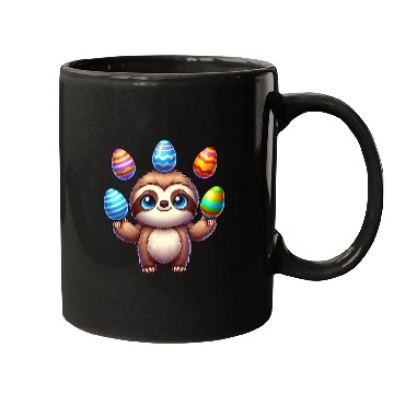 Discover Easter Sloth Egg Juggler colorful eggs Mugs