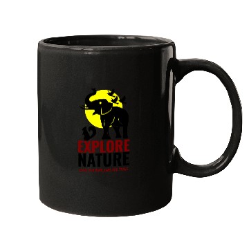 Discover Explore Nature Elephant Squirrel Art Mugs