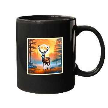 Discover Golden Deer Twilight Peak Mugs