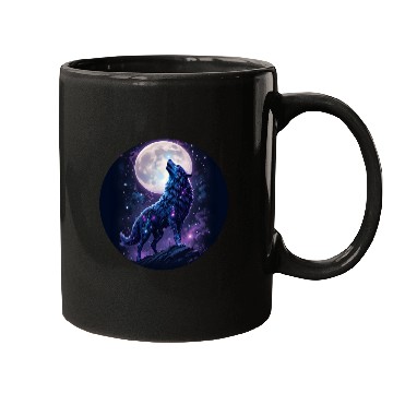 Discover Mystic Blue Wolf Mugs