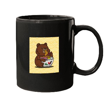 Discover Cute Bear Ramen - Kawaii Cartoon Brown Bear Mugs