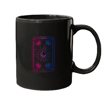 Discover Mystical Tarot Card Sun in Bisexual Flag Colors Mugs