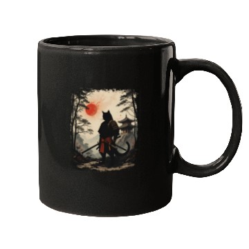 Discover Samurai Cat Warrior Mugs Design