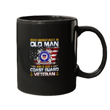 Discover Never Underestimate Old Man US Coast Guard Veteran Mugs
