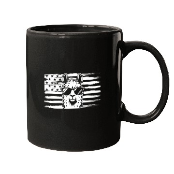 Discover Alpaca Llama US Flag Llama Mugs