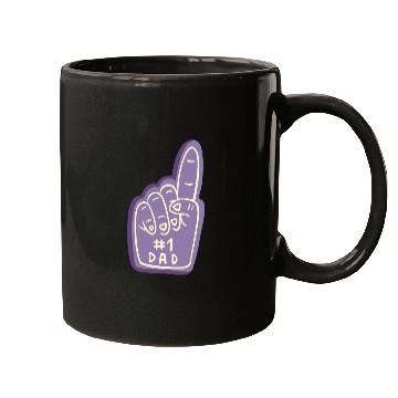 Discover #1 Dad – Purple Foam Finger Badge Mugs