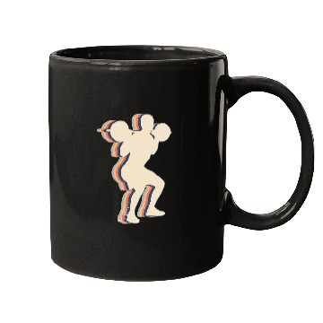 Discover Squats Workout Gym Retro Line Art Mugs