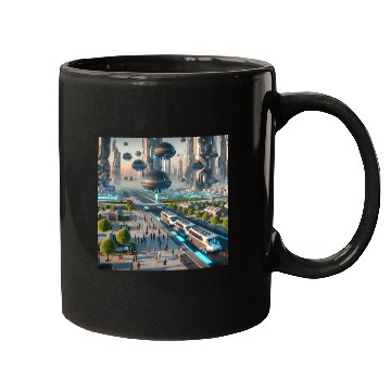 Discover Futuristic Cities & Vehicles Mugs