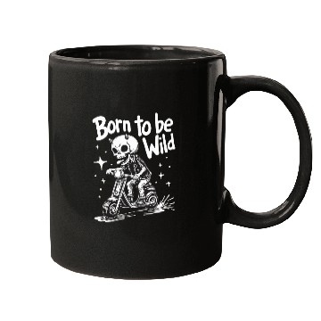 Discover Born to Be Wild - Skull Devil on Scooter Mugs