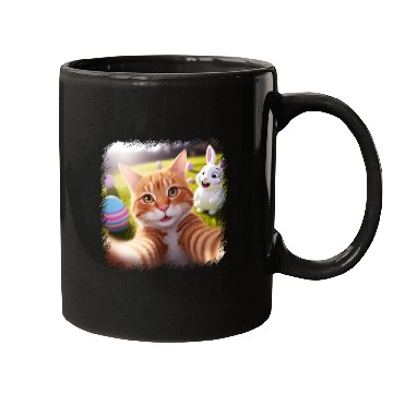 Discover Cute Easter Selfie Cat Bunny Spring Mugs For Kids