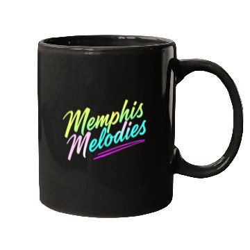 Discover Memphis Melodies Pastel Vibrant Typography Art Mugs