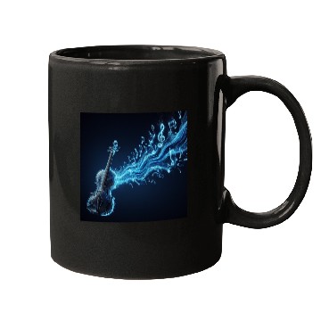 Discover Neon Blue Violin Mugs