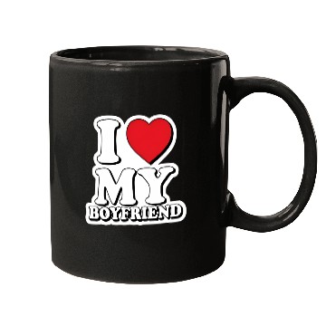 Discover "I Love My Boyfriend" graphic design Mugs