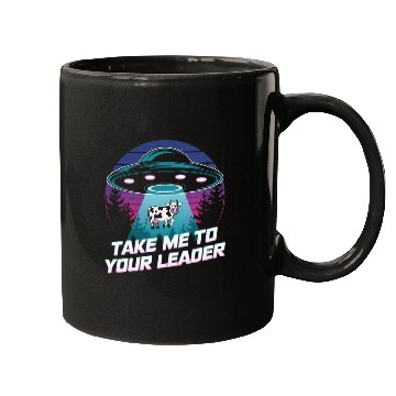 Discover Take Me to Your Leader – Alien Cow Abduction Mugs