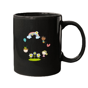 Discover Children of the Earth with Rainbow Flowers Balloon Mugs