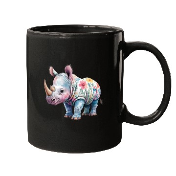 Discover Floral Fantasy Rhino Mugs