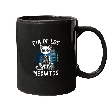 Discover Dia De Los Meowtos Skeleton Cat Mugs
