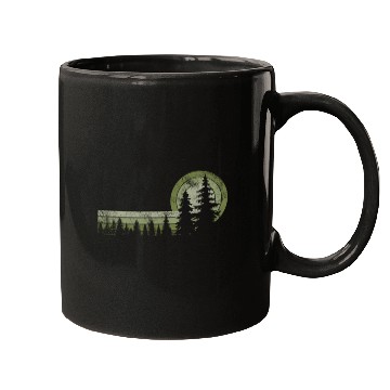 Discover Minimalist Forest Sunset Illustration Mugs