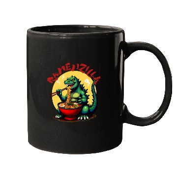 Discover RamenZilla Ramen Noodle Loving Kaiju Monster Mugs