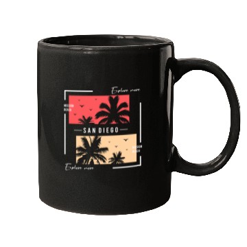 Discover San Diego Mission Beach Mugs