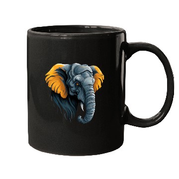 Discover Elephant Head Illustration Mugs