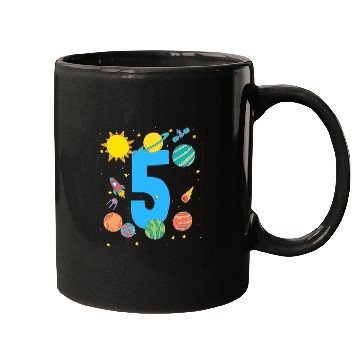 Discover Birthday Space Themed Number Five Adventure Mugs