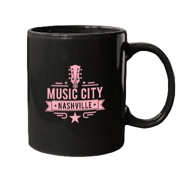 Discover Music City Nashville Guitar Tennessee Mugs