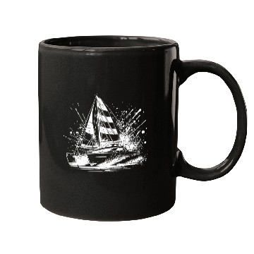 Discover Catamaran Double Hull Sailing Boat With Sails Mugs