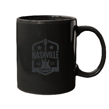 Discover Nashville Music City Guitar Tennessee Mugs