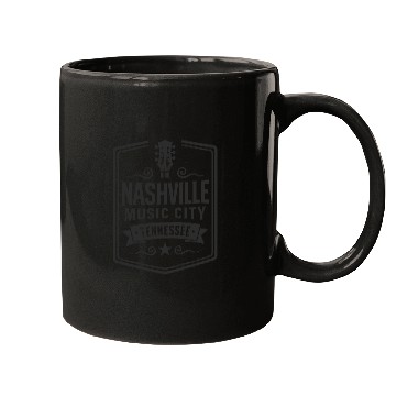 Discover Nashville Music City Guitar Tennessee Mugs