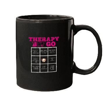 Discover Therapy Bingo Card Mugs Dark Humor Mental Healt