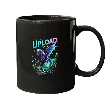 Discover Fantasy Dragon Artwork with Upload Gaia Text Mugs