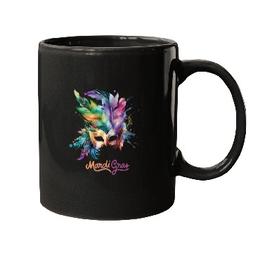Discover Colorful Mardi Gras Mask Feather Party Design Mugs
