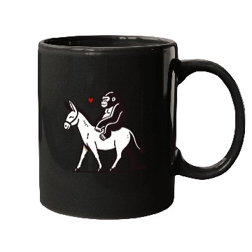 Discover Gorilla Riding Donkey with Heart Mugs