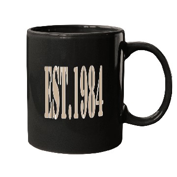 Discover EST. 1984 Mugs – Classic Beige Birth Year Mugs