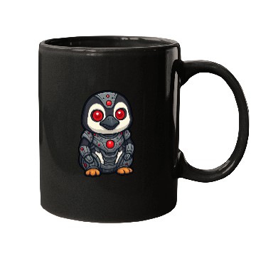 Discover Penguin Robot Cyborg Sci-Fi Future Vision Mugs