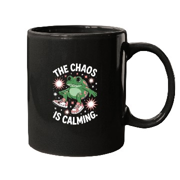 Discover Chill Frog Embracing the Chaos Mugs