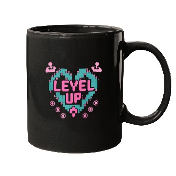 Discover Retro Gamer’s Code Pixel Heart Mugs - Level Up