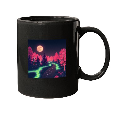 Discover Moonlit Alien Forest Mugs